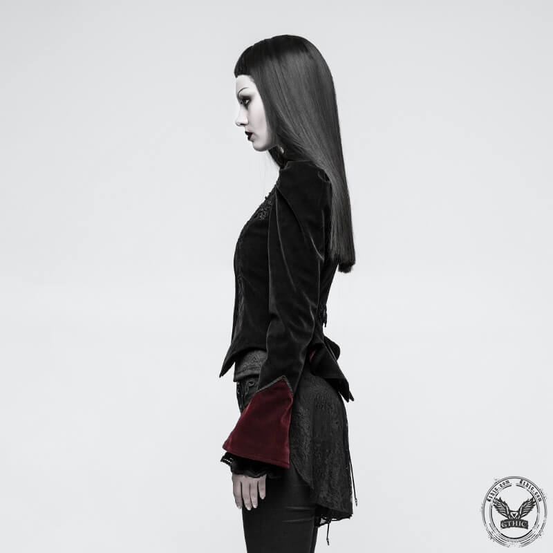 Chaqueta gótica de pana de sarga con cola de tijera