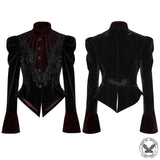 Gothic Scissor-tail Twill Velveteen Jacket