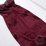 Gothic See-Through Slit Velvet Maxi Dress