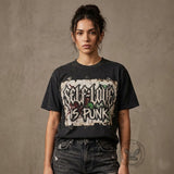 Gothic Self-Love Is Punk Vintage Washed T-shirt | Gthic.com