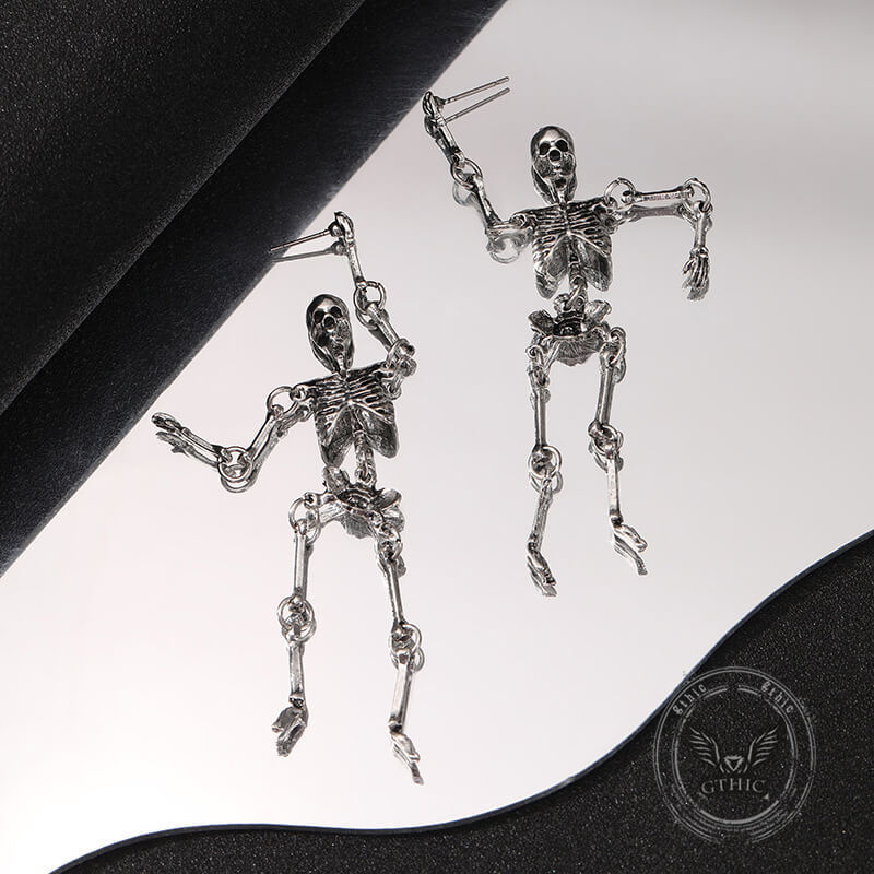 Gothic Skeleton Punk Exaggerated Alloy Drop Earrings