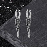 Gothic Skeleton Stainless Steel Drop Earrings | Gthic.com