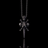 Gothic Skeleton Sword Bone Cross Sterling Silver Pendant | Gthic.com
