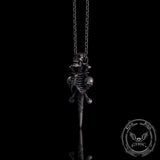 Gothic Skeleton Sword Bone Cross Sterling Silver Pendant | Gthic.com