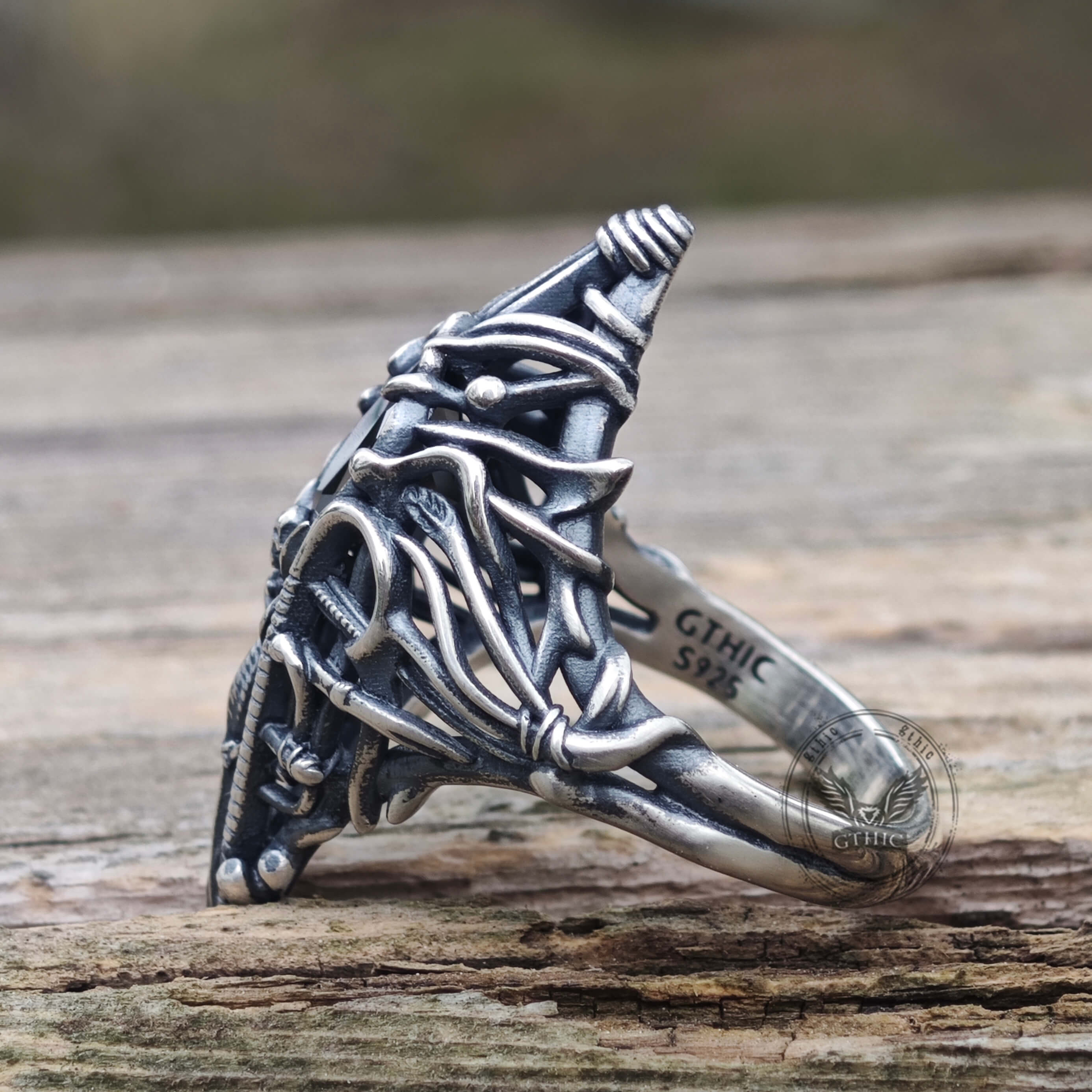 Gothic Skeleton Treasure Sterling Silver Ring | Gthic.com