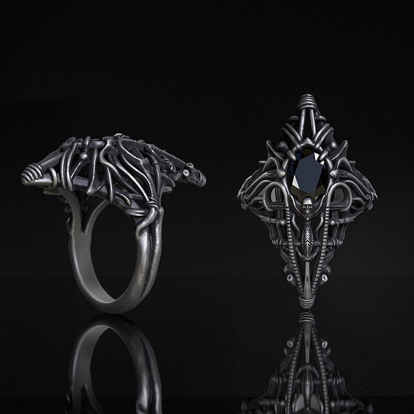 Gothic Skeleton Treasure Sterling Silver Ring | Gthic.com