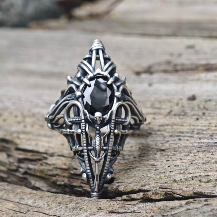 Gothic Skeleton Treasure Sterling Silver Ring | Gthic.com