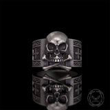 Gothic Skull Bone Cross Sterling Silver Ring | Gthic.com