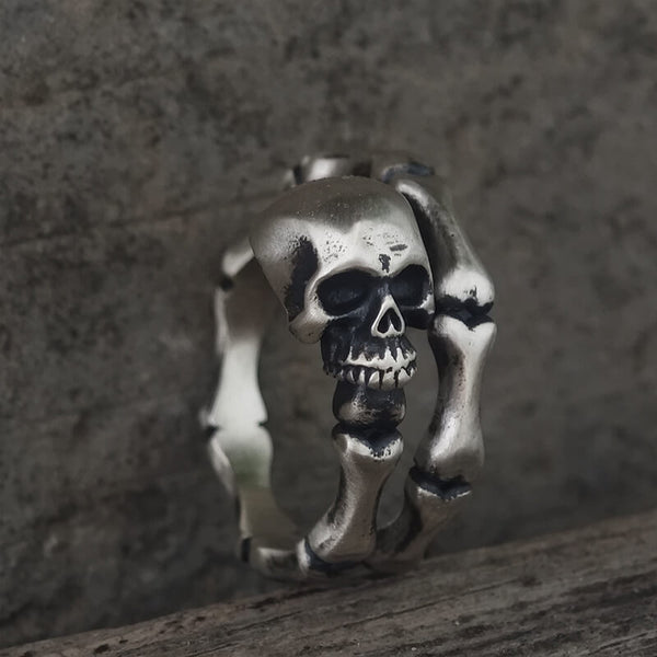 Gothic Skull Bone Sterling Silver Open Ring | Gthic.com