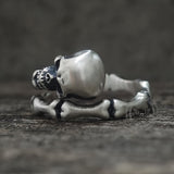 Gothic Skull Bone Sterling Silver Open Ring