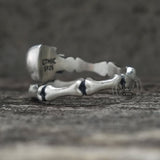 Gothic Skull Bone Sterling Silver Open Ring