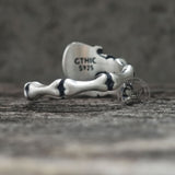 Gothic Skull Bone Sterling Silver Open Ring