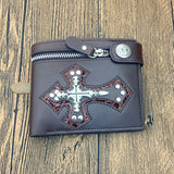 Gothic Skull Cross Bifold Leather Wallet | Gthic.com