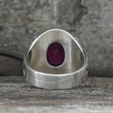 Gothic Skull Crossbones Sterling Silver Gem Ring