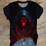 Gothic Skull Death Round Neck T-Shirt | Gthic.com