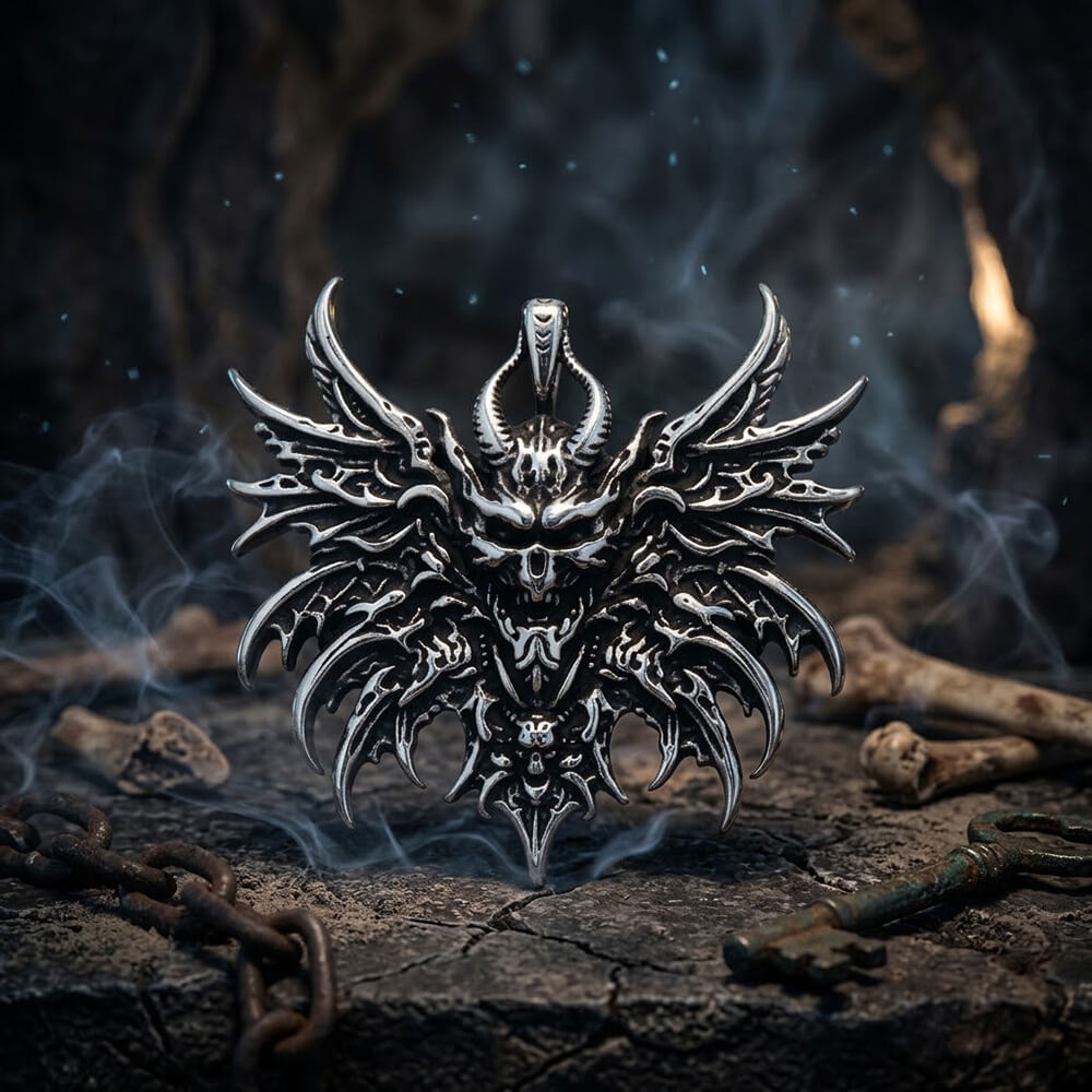 Gothic Skull Demon Stainless Steel Pendant