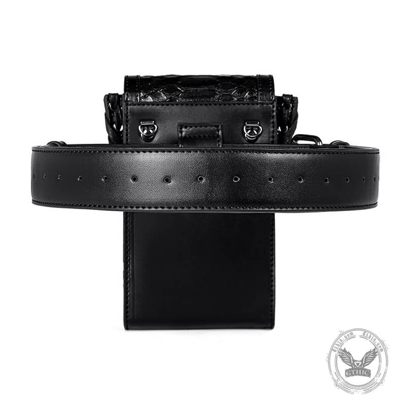 Gothic Skull Embroidered Leather Bag