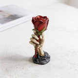 Gothic Skull Hand Rose Resin Candle Holder | Gthic.com