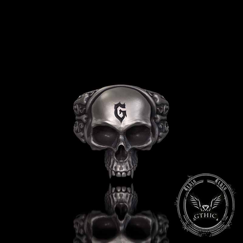 Gothic Skull Head Bone Sterling Silver Ring | Gthic.com