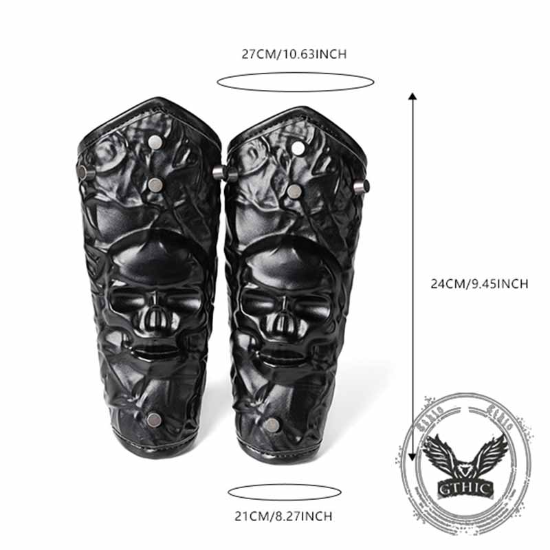 Gothic Skull Head Halloween PU Leather Bracers