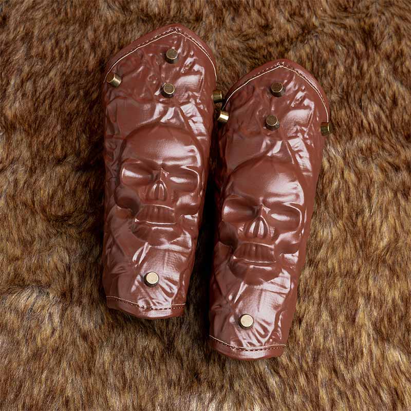 Gothic Skull Head Halloween PU Leather Bracers 03 | Gthic.com