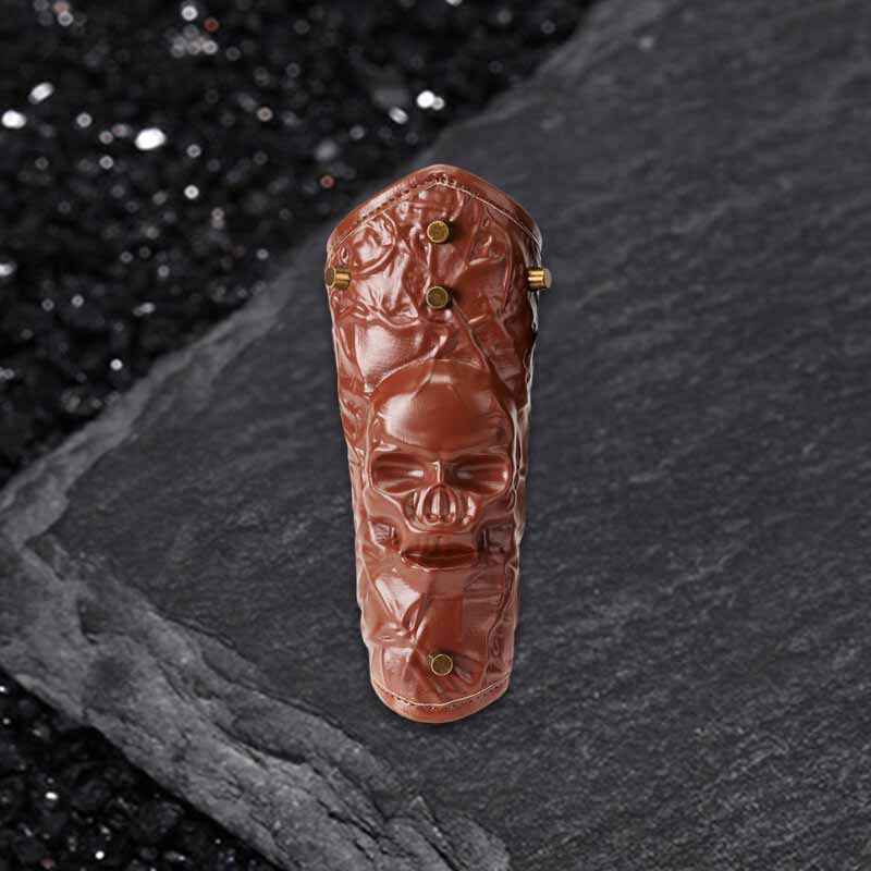 Gothic Skull Head Halloween PU Leather Bracers