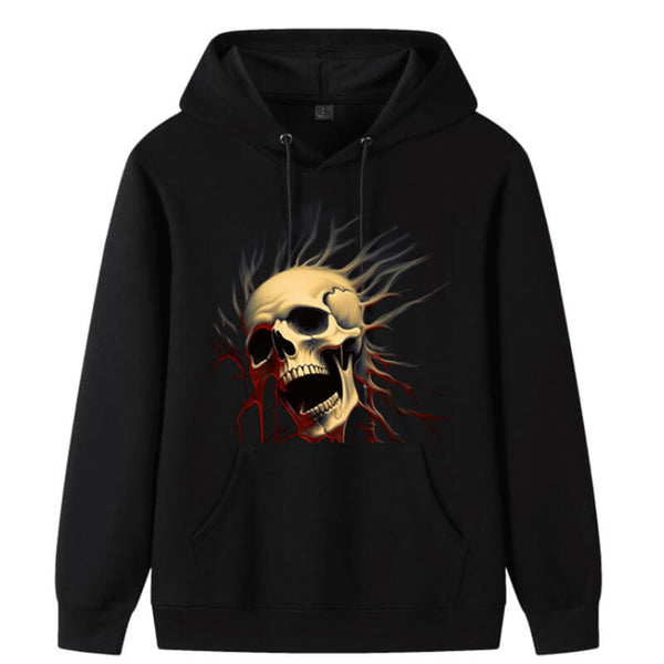 Gothic Skull Head Cotton Blend Hoodie | Gthic.com