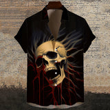 Gothic Skull Head Short Sleeve Shirt | Gthic.com