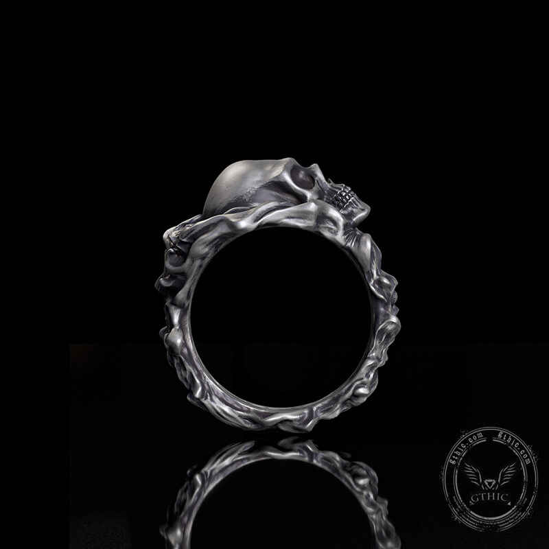 Gothic Skull Head Sterling Silver Ring