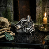 Gewundener Schlangenschädel-Edelstahlring