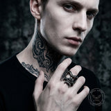 Gothic Skull Mask Stainless Steel Ring | Gthic.com