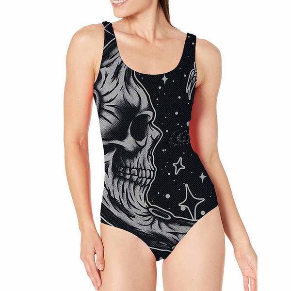 Gothic Skull Moon Women’s One Piece Swimsuit | Gthic.com
