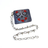 Gothic Skull Print Bifold Chain Wallet 02 | Gthic.com