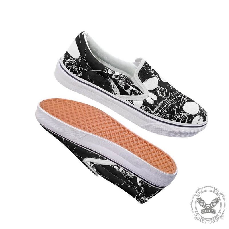 Gothic Skull Print Casual Sports Canvas Shoes