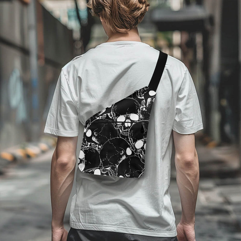 Gothic Skull Print Casual Sports Shoulder Bag 02 | Gthic.com