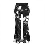 Gothic Skull Print High Waist Flared Pants | Gthic.com