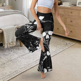 Gothic Skull Print High Waist Flared Pants | Gthic.com