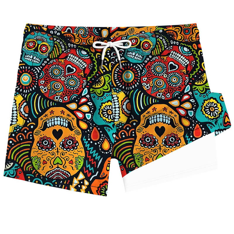 Gothic Skull Print Quick Dry Surf Beach Shorts | Gthic.com