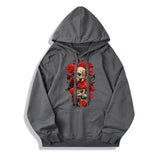 Gothic Skull Rose Cotton Pullover Hoodie | Gthic.com