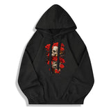 Gothic Skull Rose Cotton Pullover Hoodie | Gthic.com