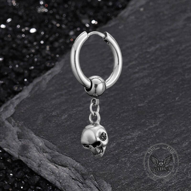 Gothic Skull Stainless Steel Hoop Earrings