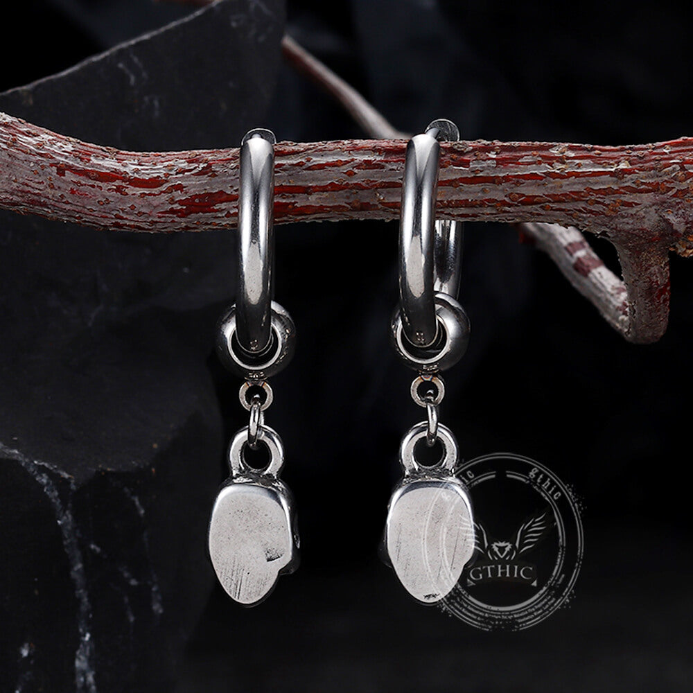 Gothic Skull Stainless Steel Hoop Earrings