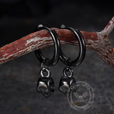 Gothic Skull Stainless Steel Hoop Earrings | Gthic.com