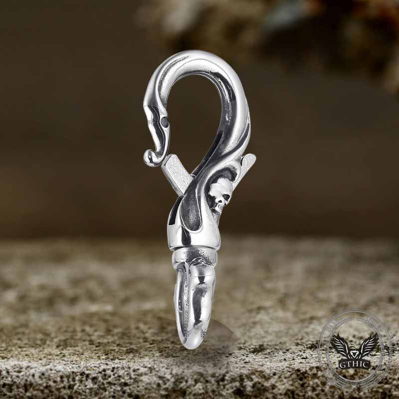 Gothic Skull Stainless Steel Keychain