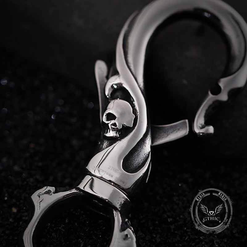 Gothic Skull Stainless Steel Keychain