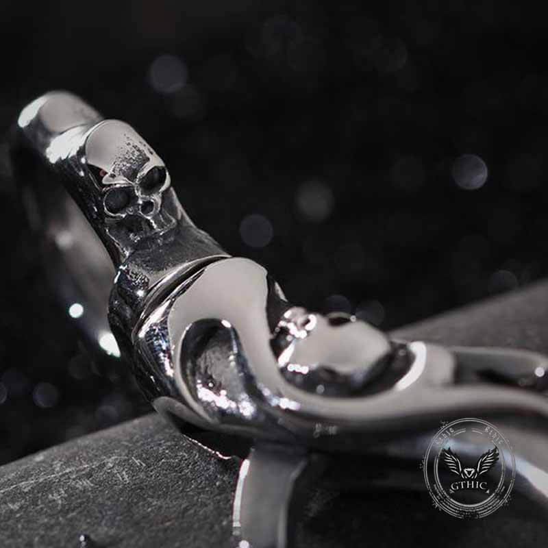 Gothic Skull Stainless Steel Keychain