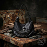 Gothic Skull Studded PU Leather Crossbody Shoulder Bag | Gthic.com
