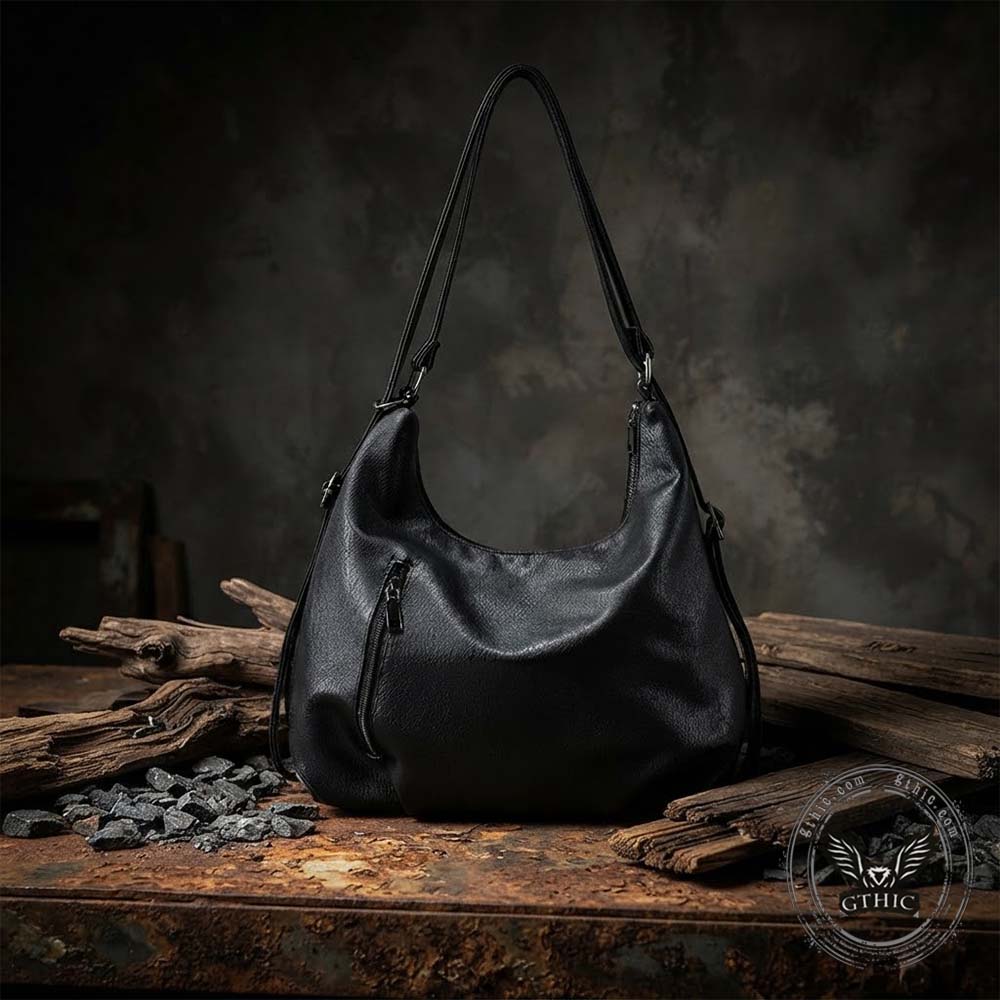 Gothic Skull Studded PU Leather Crossbody Shoulder Bag