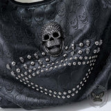 Gothic Skull Studded PU Leather Crossbody Shoulder Bag