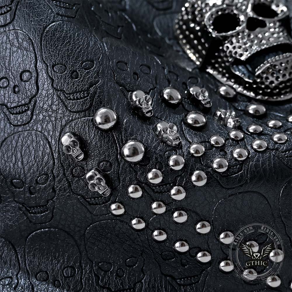 Gothic Skull Studded PU Leather Crossbody Shoulder Bag